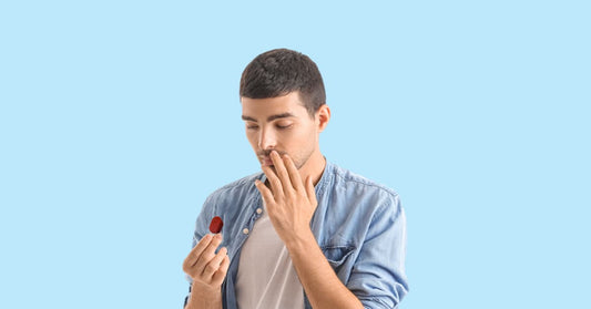 Person having a nosebleed 