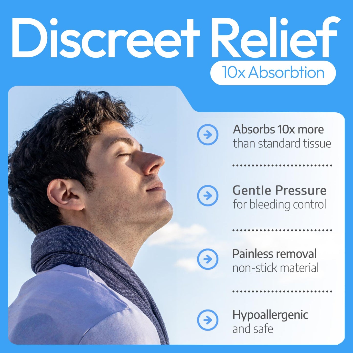 NozeCalm Nasal Plugs are painless and non stick to stop nosebleed fast