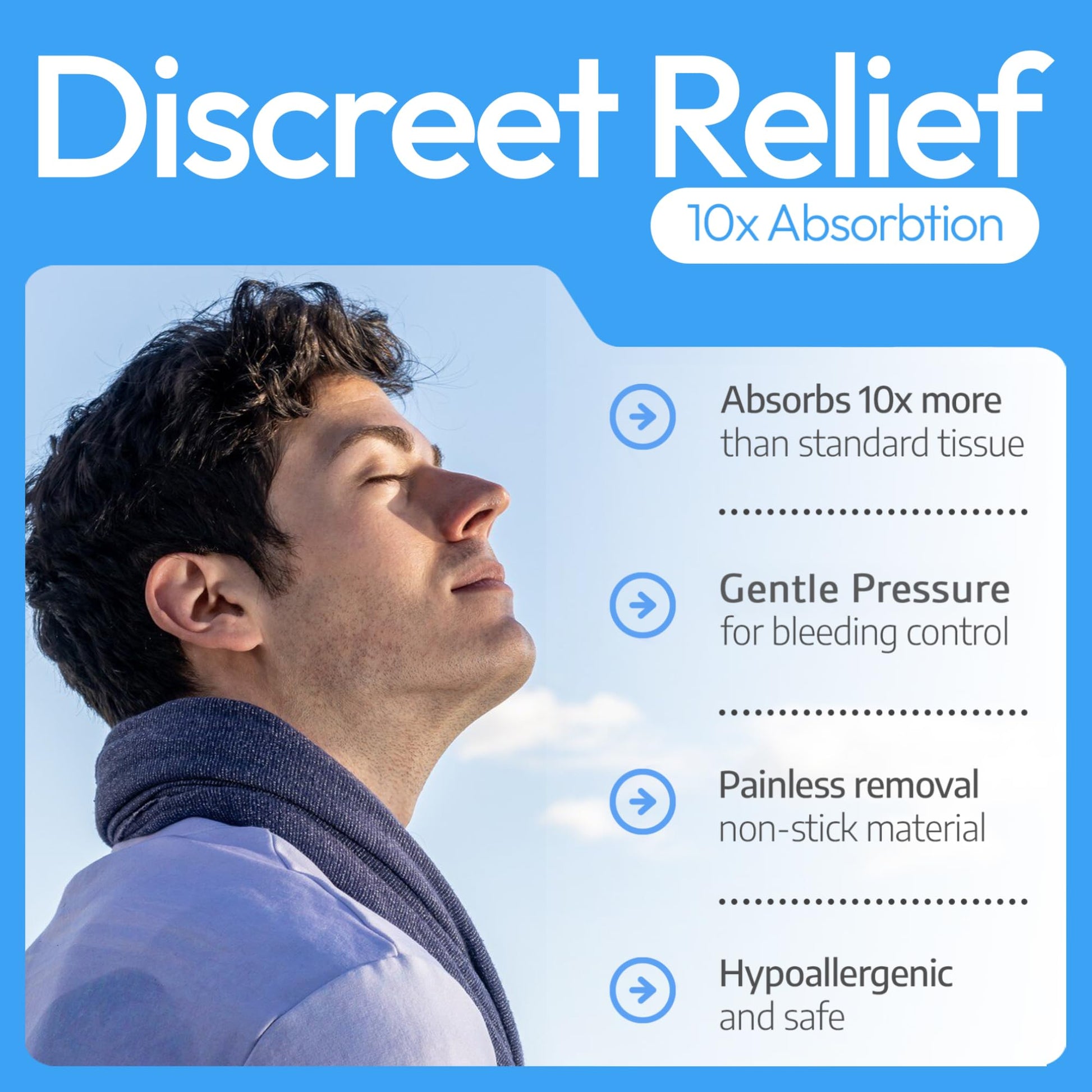 NozeCalm Nasal Plugs are painless and non stick to stop nosebleed fast