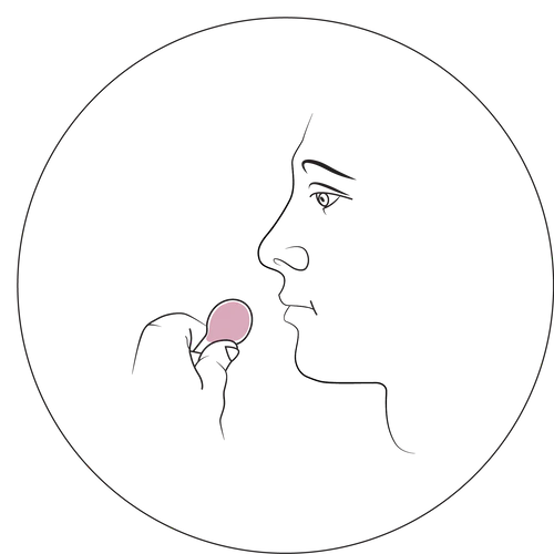 An illustration showing how to remove gently and discard. 